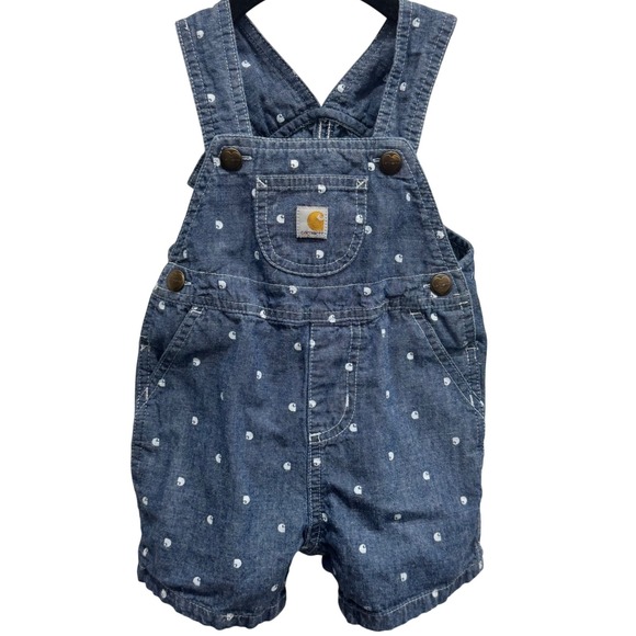 Carhartt Other - Carhartt‎ Baby Girl's Chambray Logo Shortall 12M Denim Overalls
